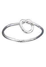 lovely minuscule love knot silver baby ring    